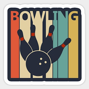 Vintage Bowling Player Gift Sticker